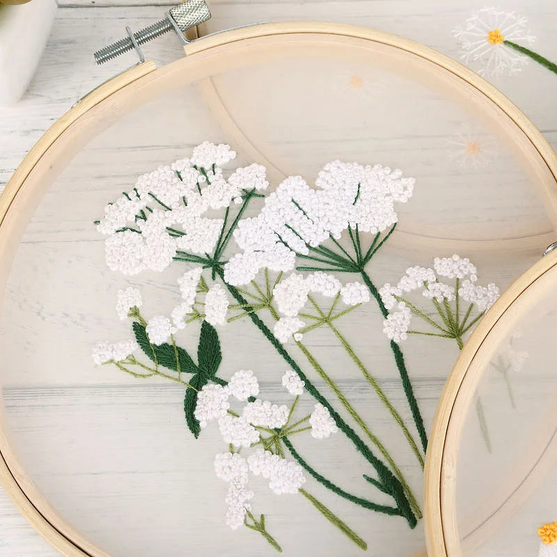 ✨Kit de Bordado Cute, con Flores Transparentes✨