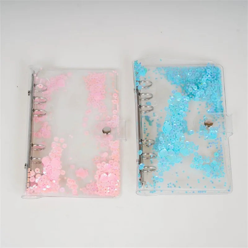 ✨Libreta de anillas Kawaii Transparente con Lentejuelas✨