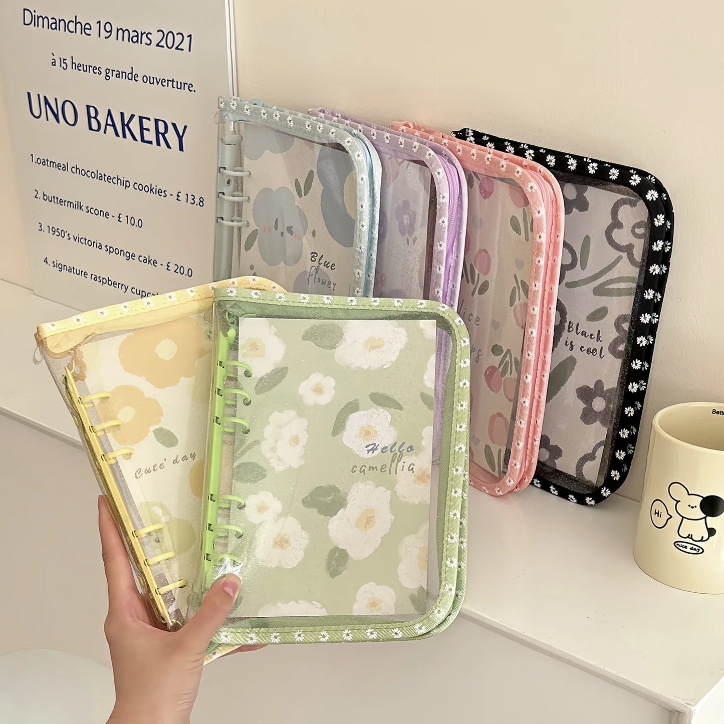🌼Organizador A6 con Cremallera y Margaritas – Diario y Álbum de Tarjetas🌼