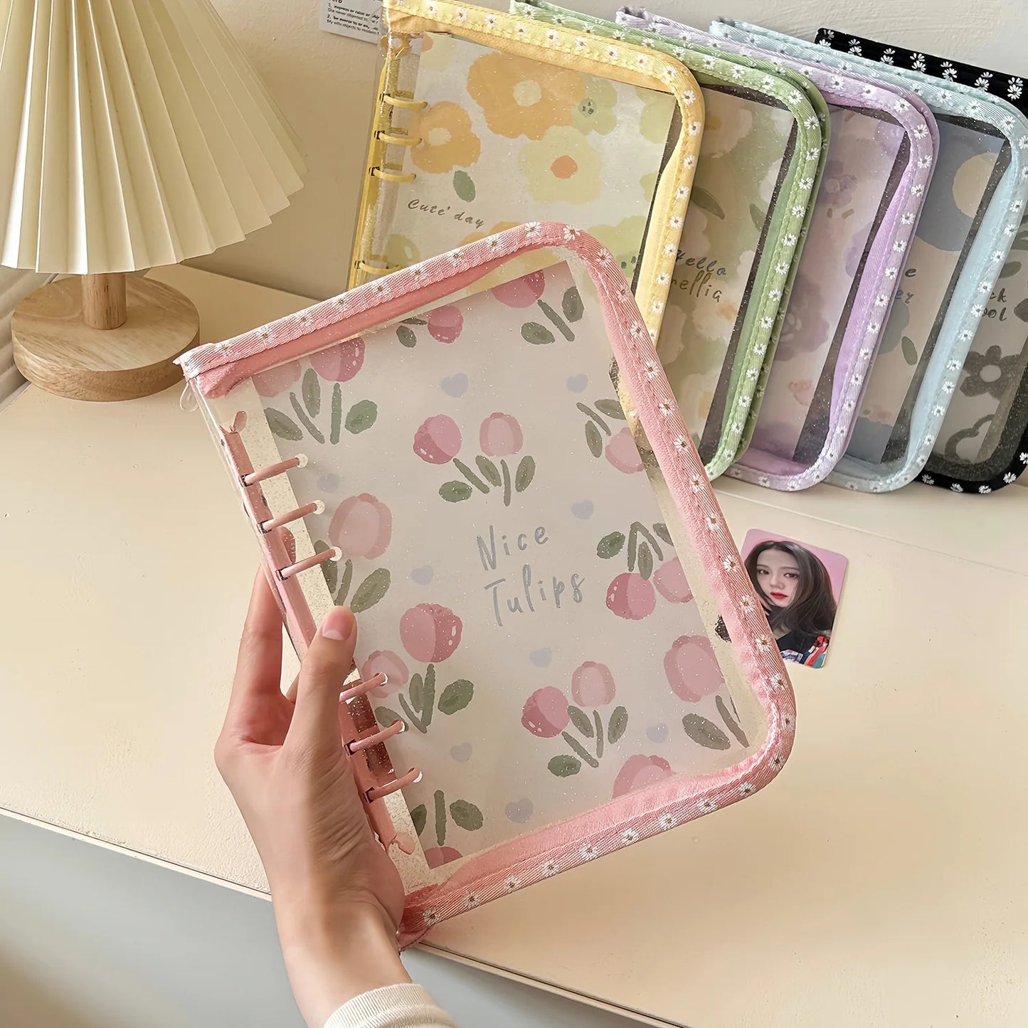 🌼Organizador A6 con Cremallera y Margaritas – Diario y Álbum de Tarjetas🌼