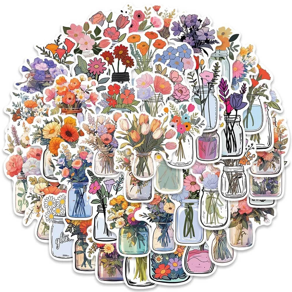 🌟 Pegatinas Aesthetic Cute de Flores ¡Colorea tu mundo con creatividad! 🌟