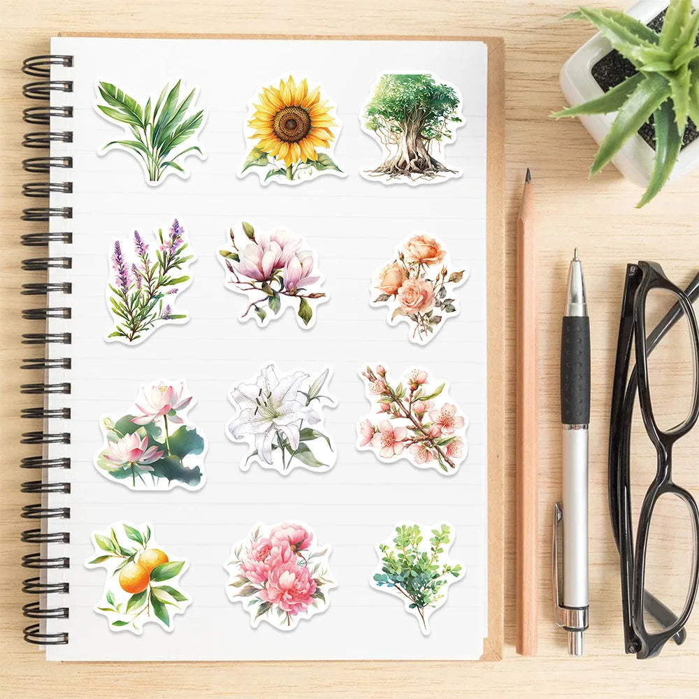 🎨 Stickers Aesthetic y Cute de Flores y Plantas ✨