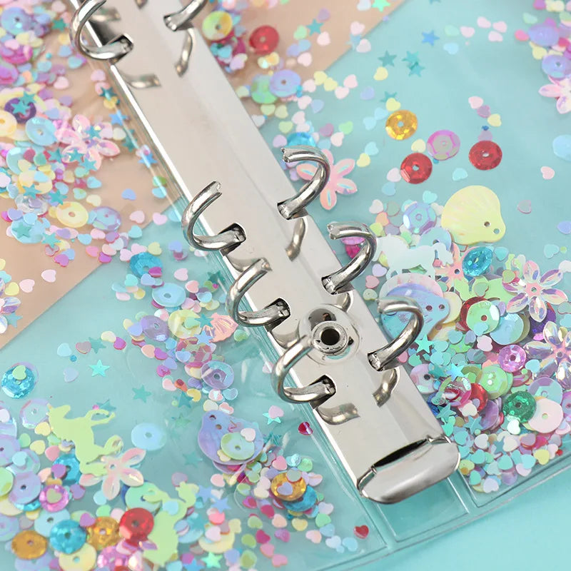 ✨Libreta de anillas Kawaii Transparente con Lentejuelas✨