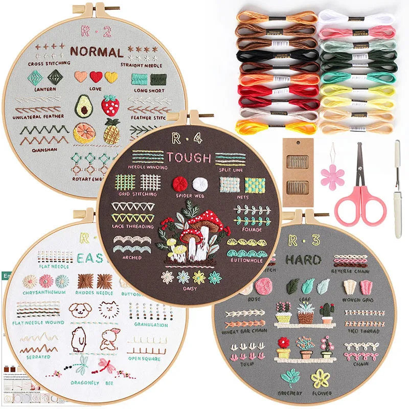 Kit de Inicio de Bordado – Set de 3 o 4 Piezas para Principiantes y Amantes del Bordado✨