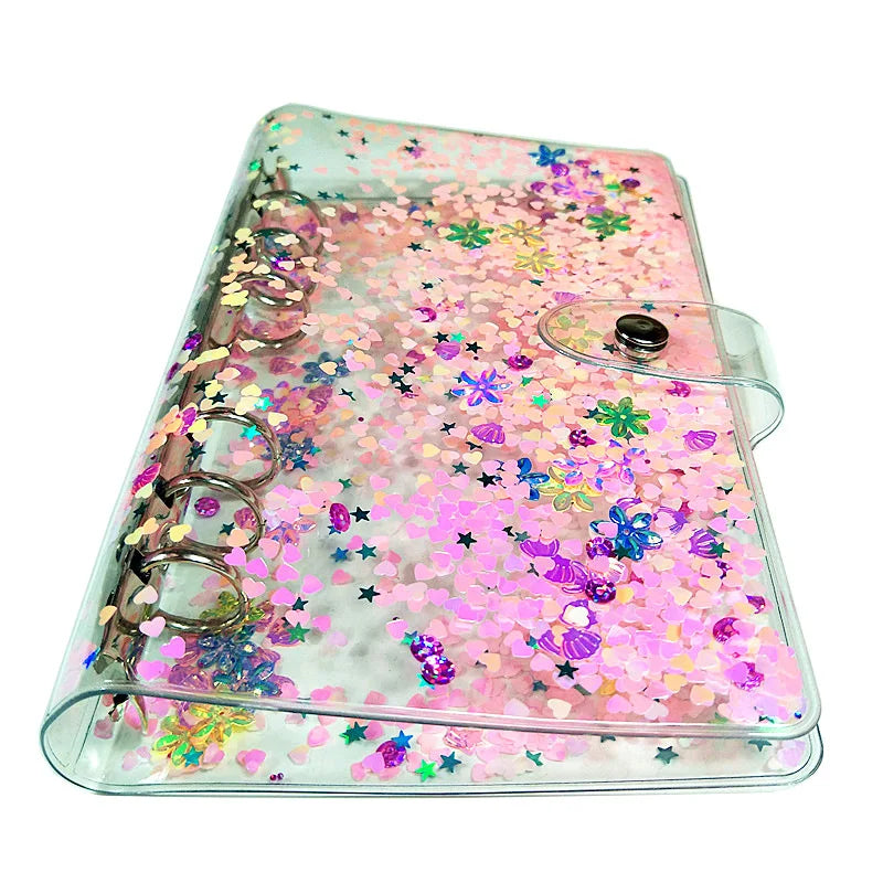 ✨Libreta de anillas Kawaii Transparente con Lentejuelas✨