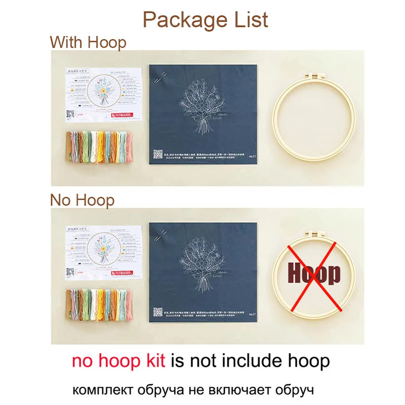 🌸Kit de Bordado Creativo – Diseño de Esqueleto con Flores🌸
