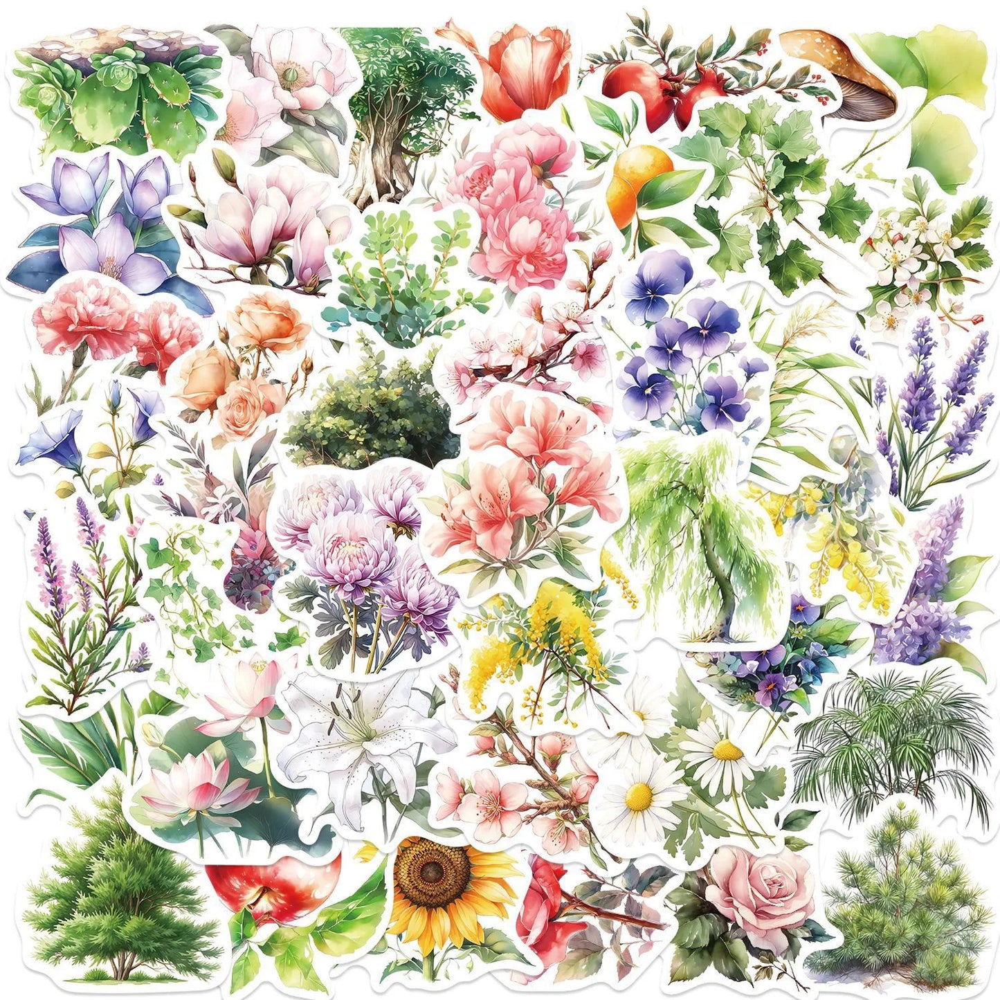 🎨 Stickers Aesthetic y Cute de Flores y Plantas ✨