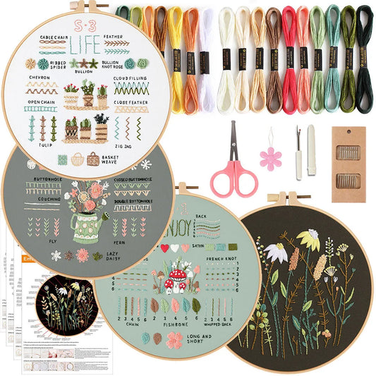 Kit de Inicio de Bordado – Set de 3 o 4 Piezas para Principiantes y Amantes del Bordado✨