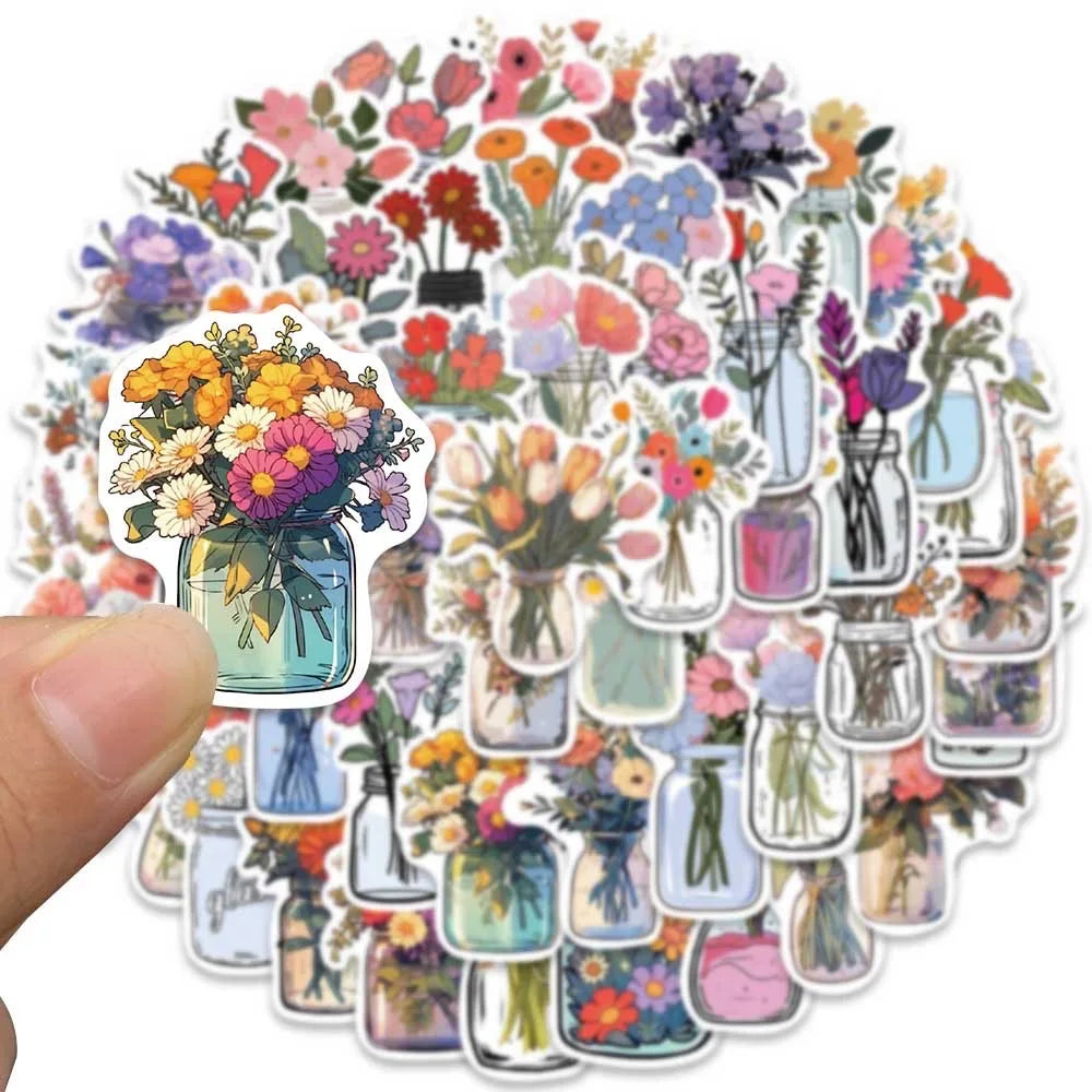 🌟 Pegatinas Aesthetic Cute de Flores ¡Colorea tu mundo con creatividad! 🌟