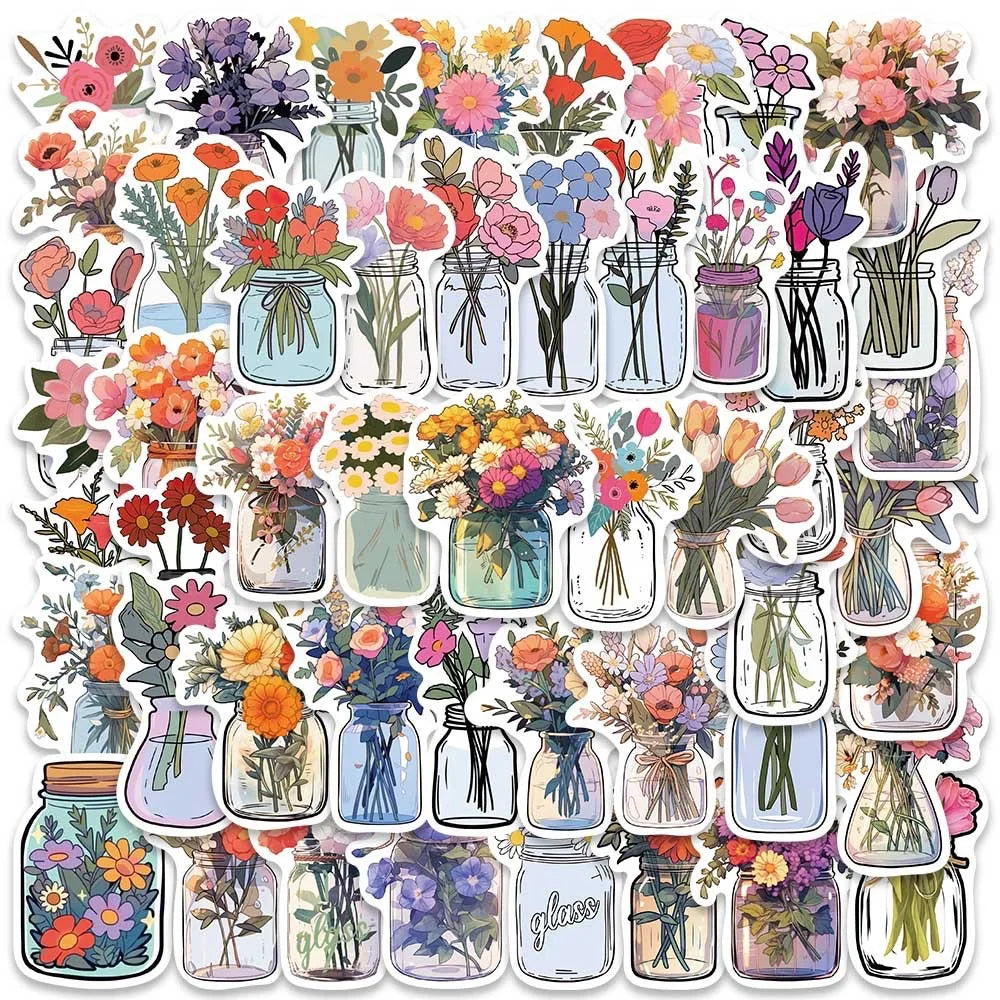 🌟 Pegatinas Aesthetic Cute de Flores ¡Colorea tu mundo con creatividad! 🌟