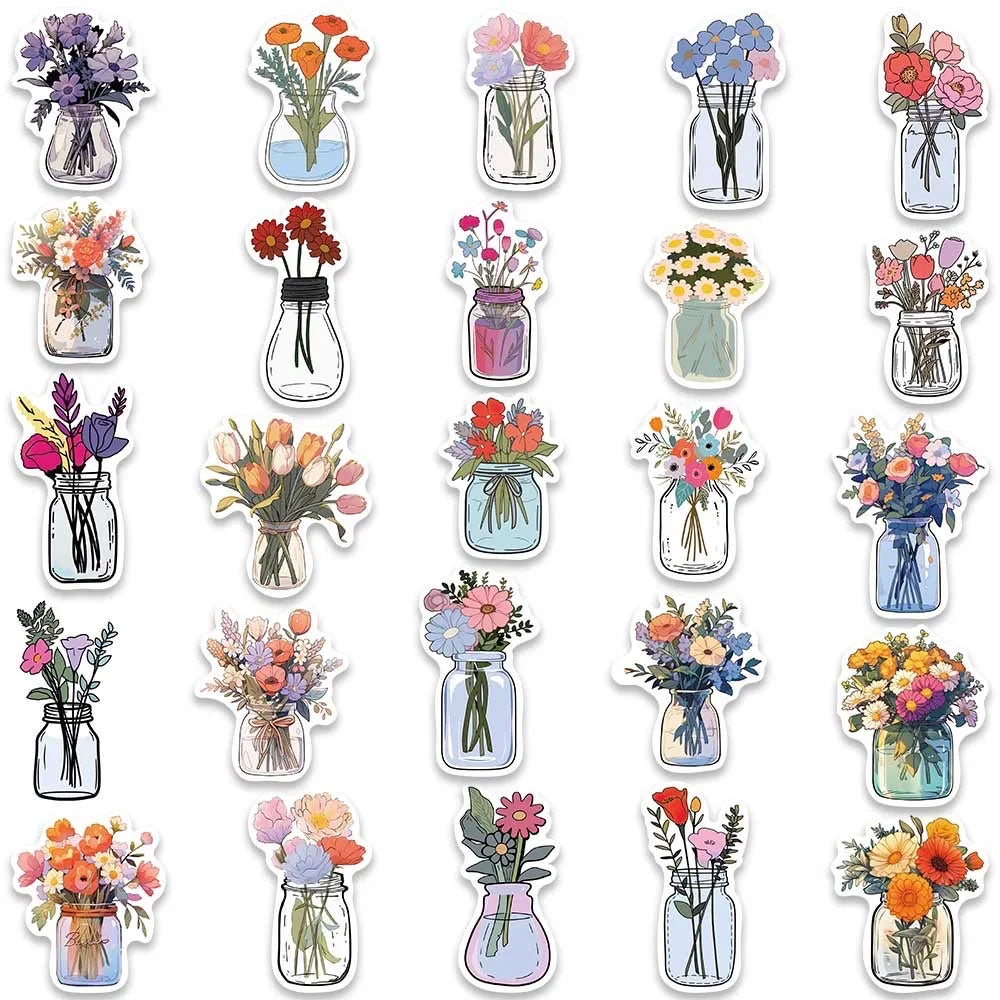 🌟 Pegatinas Aesthetic Cute de Flores ¡Colorea tu mundo con creatividad! 🌟
