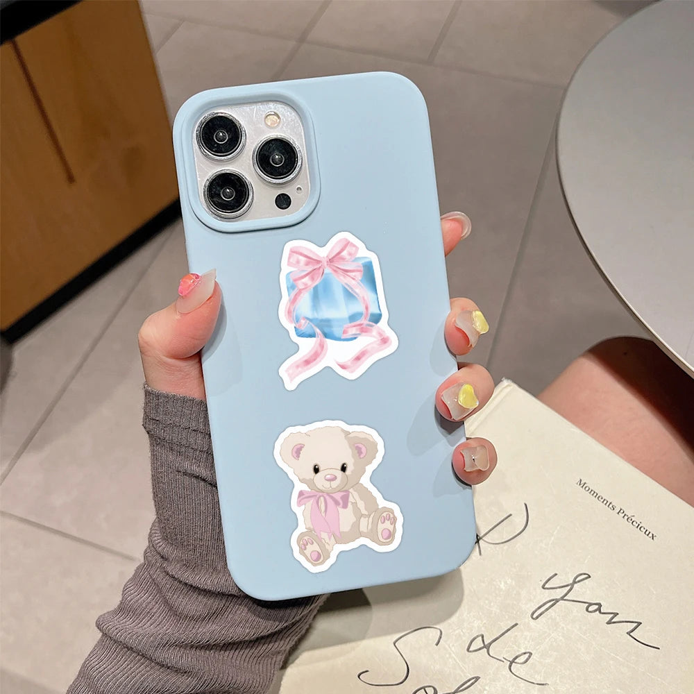 Stickers Estilo Ins Coquette Girl y Aesthetic de color Rosa