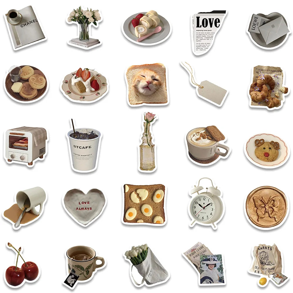 ✨Stickers Estilo Ins Clasico, Cute y Aesthetic (Good Morning and Breakfast)✨