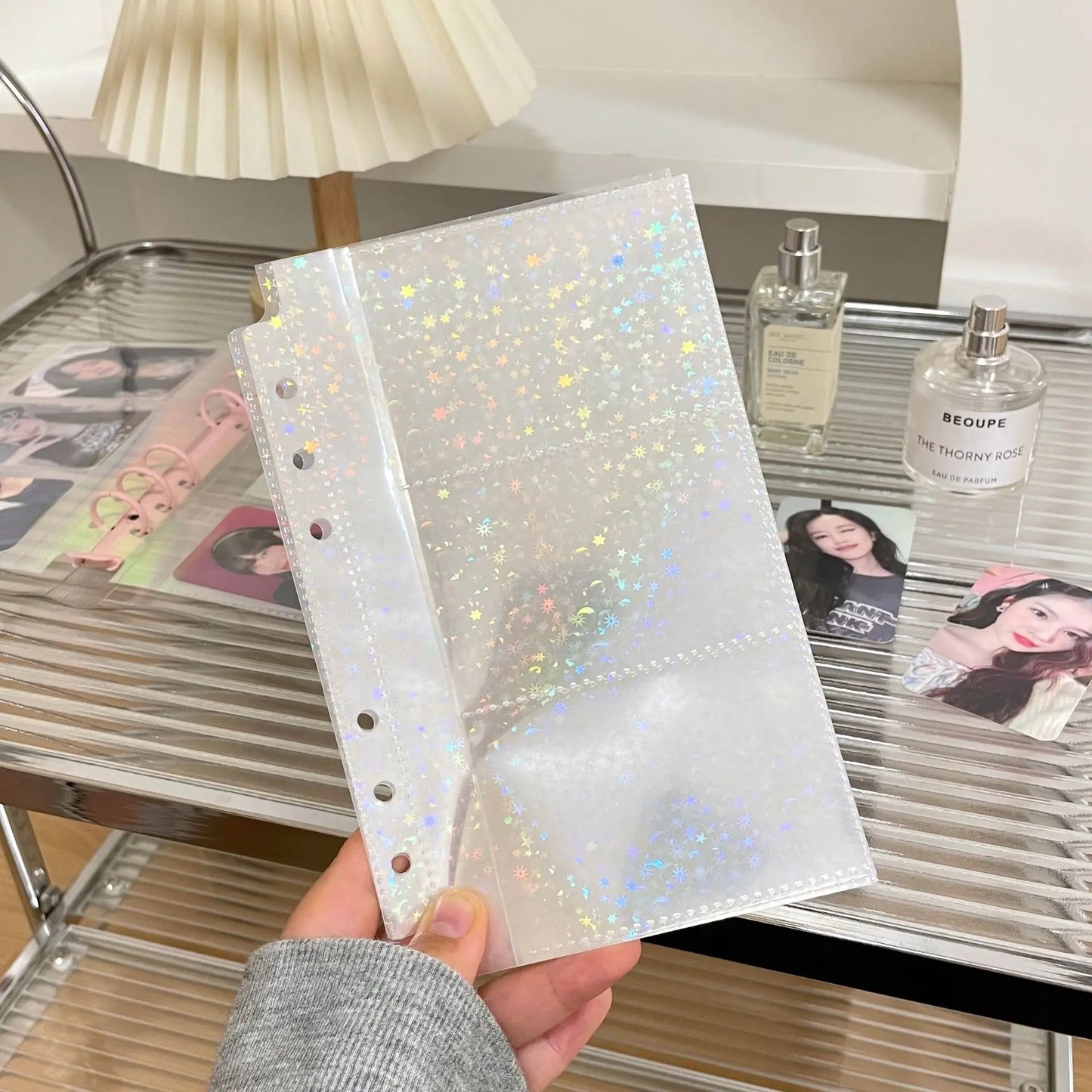 ✨Folio A6 con Brillo/Tornazolado – Organizador de Tarjetas, Fotos, Postales, Stickers✨