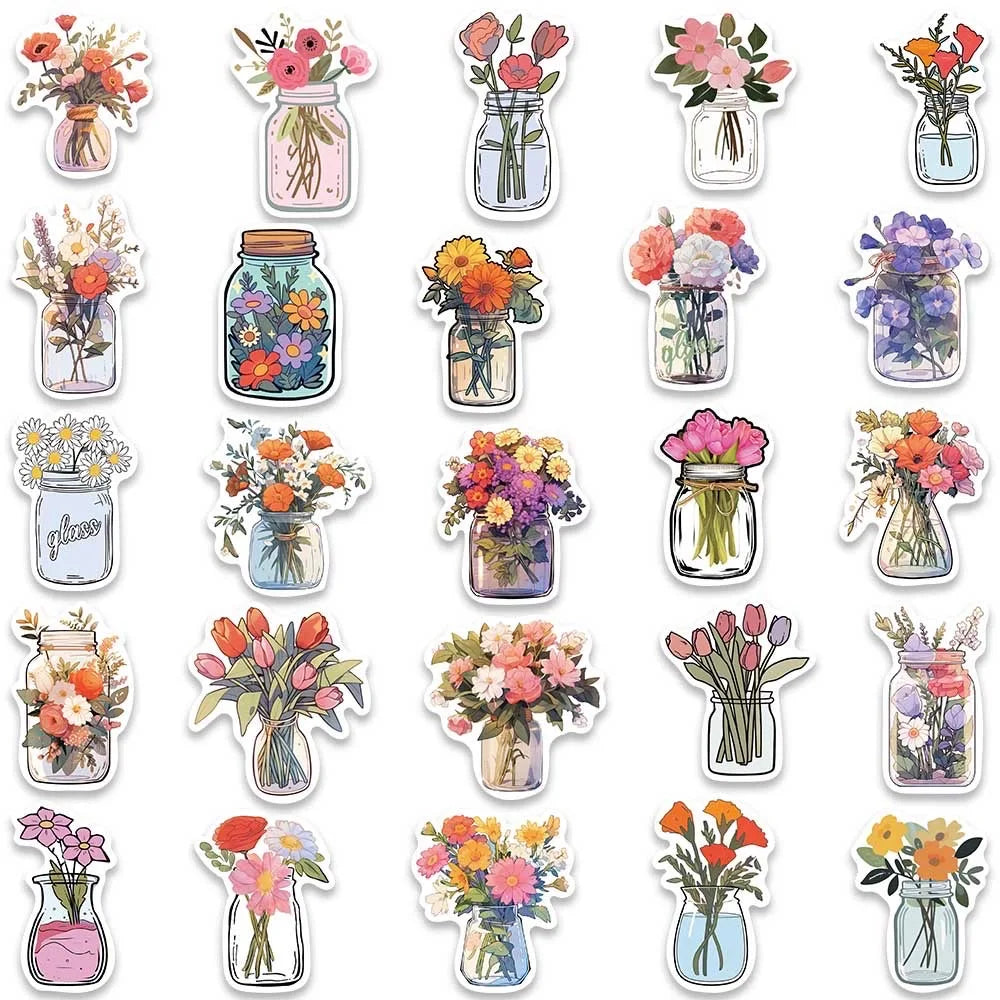 🌟 Pegatinas Aesthetic Cute de Flores ¡Colorea tu mundo con creatividad! 🌟
